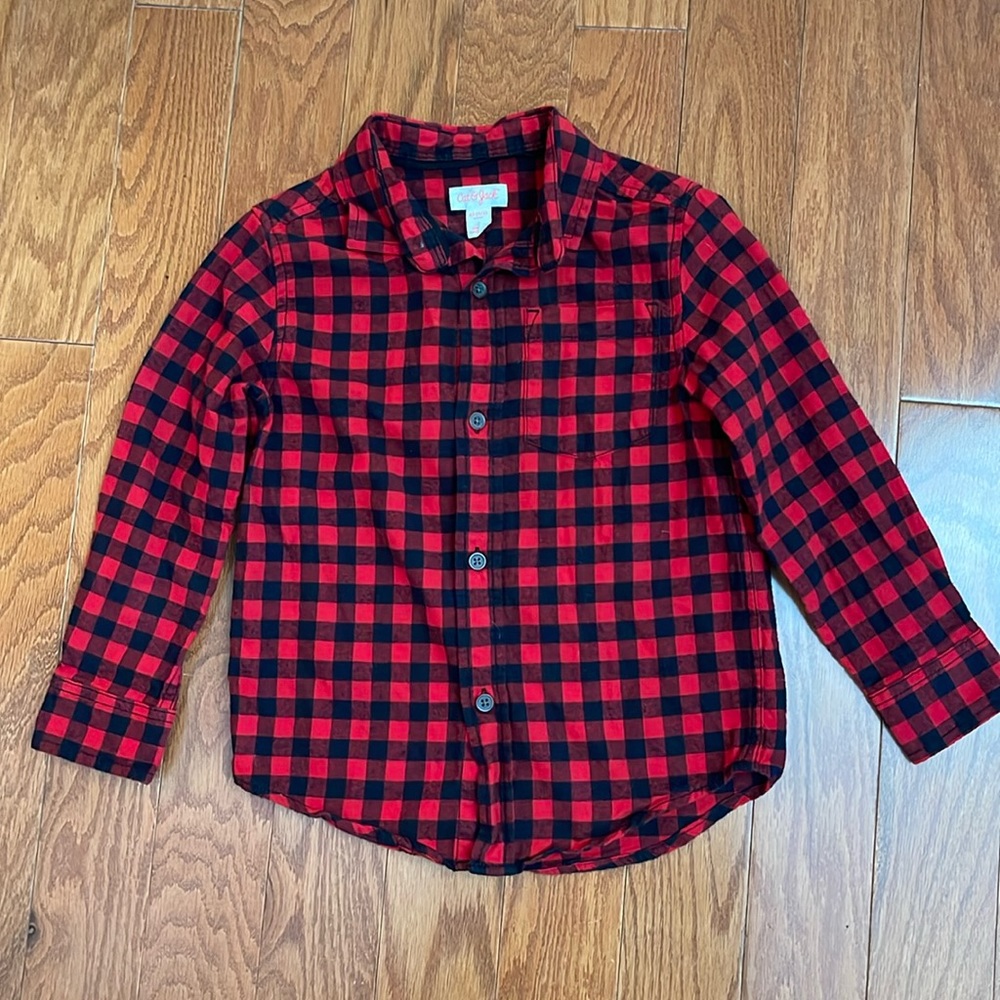 Cat & Jack Red‎ n Black Checkered Flannel